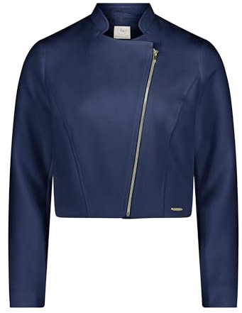 Betty & Co Damen Bikerjacke mit Stehkragen 36, Dunkelblau