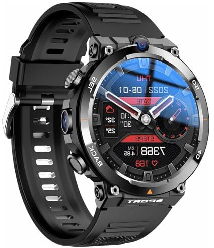 HYYKEJI 4G-SIM-Karten-Smartwatch, Smartwatch Mit Rundem 1,39-Zoll-Bildschirm, Dual-Kamera, NFC-Positionierung,Unterstützung Für Benutzerdefinierte APP-Anwahl,Ultradünnes Gehäuse