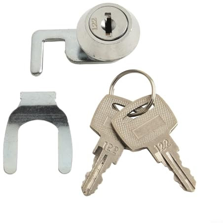 Niceminiwall Serrure à came haute sécurité en alliage de zinc, serrure à came avec clip rapide pour armoires métalliques, serrure à cylindre avec 2 clés, serrure de casier de tiroir de caisse