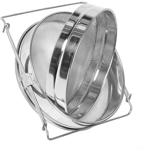 Emiif Filtro de miel de acero inoxidable con malla ultrafina de doble capa para apicultura, cerveza y colado de cocina