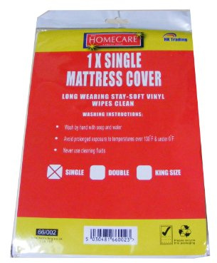 Single Vinyl Plastic Fitted Mattress Bed Cover Sheet Protector