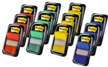 Post-it Index Haftstreifen Medium, Vorteilspackung mit 10 + 2 Spendern Gratis, 50 Blätter/Spender - Für Dokumente und Wichtige Informationen