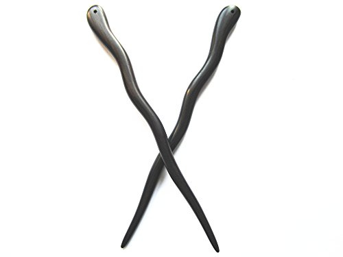Myhsmooth Zz-bg-charming 2 Count Hair Sticks Natural Ebony (Black Sandalwood) Handmade Carved Hair Clip Shawl Hair Pins Pack of 2 Pcs :Charming