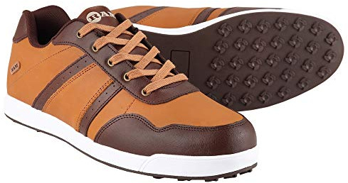 Ram FX Comfort Mens Waterproof Golf Shoes - Brown- UK 8