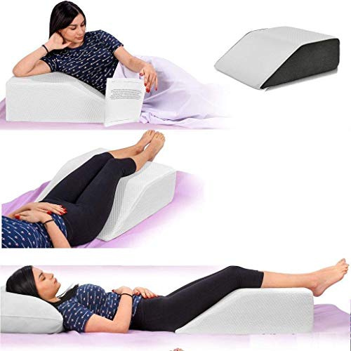 BUY ALL HERE Coussin cale d'élévation des jambes pour adulte, aide à dormir, à lire et à circuler le sang après une chirurgie, au dos, aux hanches, au cou, au genou – Housse amovible et lavable avec