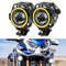 DREAMIZER Motorrad Scheinwerfer U7 LED Nebelscheinwerfer Spotlight DRL Universal Zusatzscheinwerfer Motorrad mit Weiß Angel Eyes Halo Ring, 2PCS.