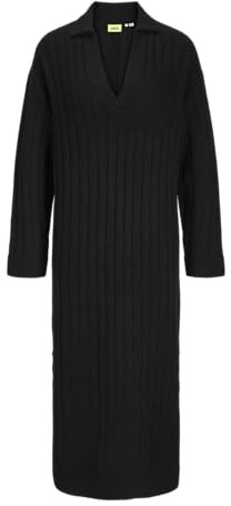 JJXX Jxozzy-Polo con Scollo a Maglia, Vari Abito Lavorato a Magli, Nero, XS Donna