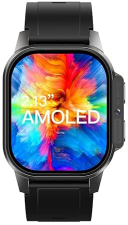DM62 AMOLED 4G LTE Smart Watch 4GB RAM 64G ROM 2.13 HD Screen Supports SIM Wifi Camera Android8.1 Sport Watch (Official Standard)