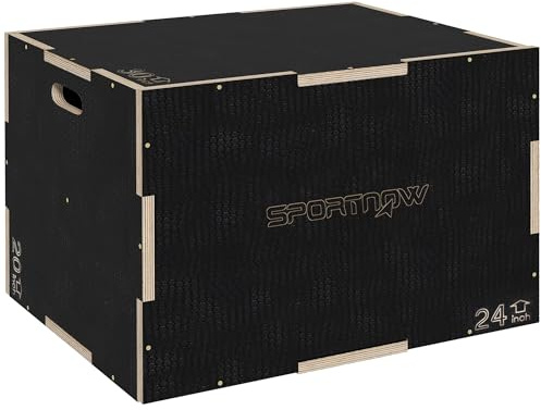 SPORTNOW 3-in-1 Wooden Plyo Box Plyometric Jump Box 41/51/61cm