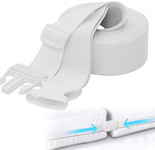MQWDGJ Matratzenhalter, Verbindet Zwei Matratzen zu Einer großen LiegeFläche, 5cm x 10m Doppelbettbrücke Matratzenverbinder Bettbrücke Matratzen Verbindung Für Matratzen(Weiß)