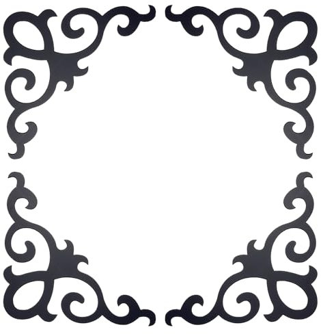 QUARKZMAN 4 Pezzi Adesivi da Parete Specchio Autoadesivi, Piastrelle Specchio Cavo in Acrilico Adesivo Angolo Adesivi Cavi per Decorazione Sfondo Camera Casa, Nero (10x10cm)