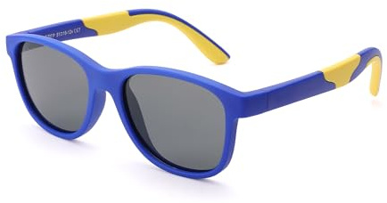 Pro Acme Toddler Sunglasses Kids Polarized UV Protection TPEE Retro Sun Glasses for Boys Girls Age 2-8(Blue Yellow)
