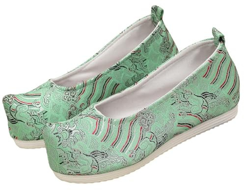 Lifup Scarpe Mary Jane Balletto Donna Scarpe Tradizionali Cinesi Ricamate Verde 34