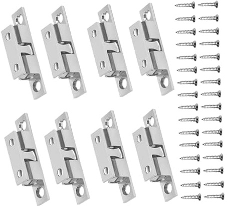 8 Stück Verstellbaren Türschnapper,Silber Doppelkugelschnäpper,Metall Schnappverschluss,Kugelschnäpper Möbel,Schrank Verschluss für Wohnwagen und Booten,mit 32 Pcs Schraube,etwas fallen zu vermeiden.