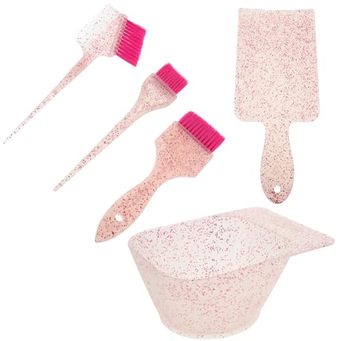 FIXOSHEE Kit de Tinte para Cabello con Tazón Transparente y Pincel para Mechas y Coloración Casa Incluye Tablero para Mezclar
