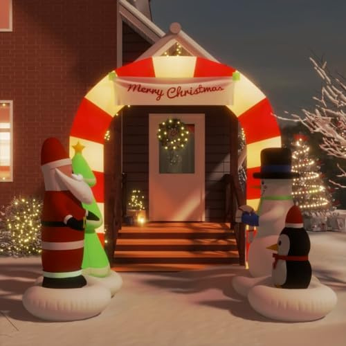 Generico Ingresso ad Arco Gonfiabile con LED 260 cm,Decorazioni Natalizie,Luci di Natale-345315