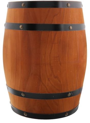 COLLBATH Media Barrica de Vino de Madera para Decoración de Pared Barril Decorativo Pequeño de Roble de 33 CM de Alto Adorno Vintage para Bares y Bodegas Suministro Decorativo Funcional