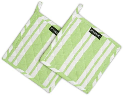 Encasa XO Pot Holders, Heat Resistant Kitchen Pads 21 cm Lime