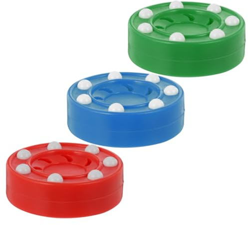 Toyvian 3pcs Outdoor Hockey Street Pucks with Rollers for Training and Practice, Lightweight Portable Pp Material Inline Hockey Puck Suitable for Driveway and Sports Field Use by Adults