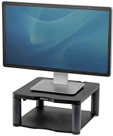 Fellowes Monitorständer Premium, höhenverstellbar in 5 Stufen, ergonomisch, sehr stabil für Monitore bis 21 Zoll,, mit Ablage