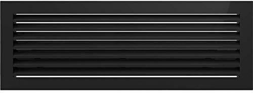 Kratki ventilationsgaller eldstadsgaller FRESH 17cm x 49cm svart