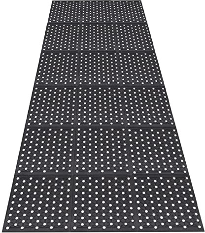 Nisorpa Large Outdoor Entrance Rubber Mats, 90cm x 210cm Rubber Drainage Mat Anti Fatigue Mat Non Slip Doormat with Drainage Hole Heavy duty Commercial Kitchen Floor Mat