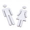QiGui Signe Toilette pour Porte - Signe de Porte Salle de Bain - Panneau WC Adhesif Homme Femme - Stickers pour Toilette Porte de Restaurant Publique Hôtel Cafétéria (Argent)