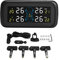 OUKENS Reifendruck-Überwachungssystem, Auto-TPMS-Reifendrucksensor mit LCD-Display-Monitor, 4 interne Sensoren, Zigarettenanzünder USB-Ladegerät