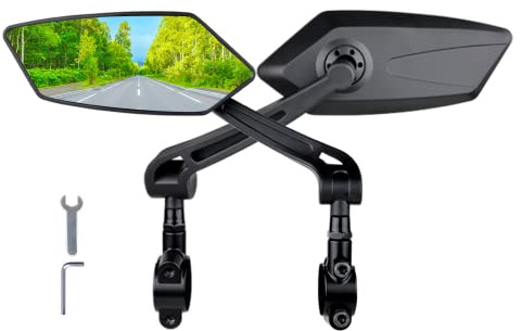 RBRL Specchio Retrovisore per Bicicletta, Specchietto Retrovisore per Bicicletta Antiurto ad Alta Definizione Regolabile a 360°, Specchietto Retrovisore Universali