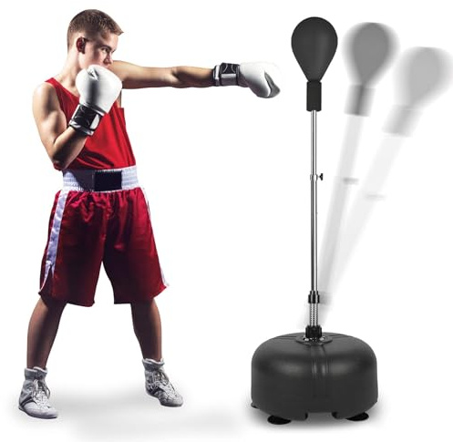 Dripex Freestanding Punching Bag, Speed Punch Bag with Adjustable Stand | Boxing Bag Free Standing for Reflex Training MMA Boxing Stress Relief HomeGym Boxing Equipment Set for Adults Kids up 14yrs