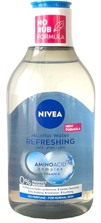 NIVEA MicellAIR Normal Skin Micellar Water 400ml for Face, Eyes and Lips Parabens Free (PACK OF 2) Make-up Remover No Product Residue, All-In-1 Formula