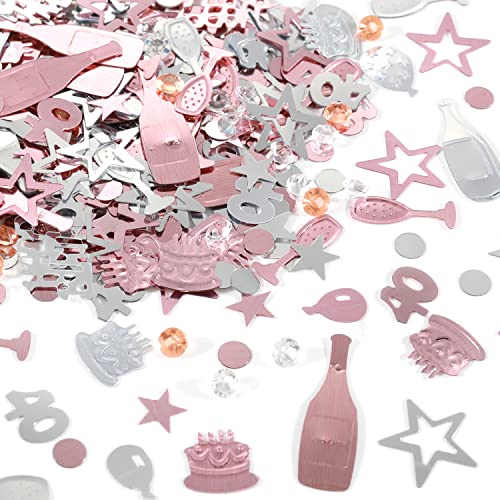 Konfetti 40 Geburtstag Deko - 500 Stück Tischdeko Rosegold, Streudeko für Frauen, Partydekorationen