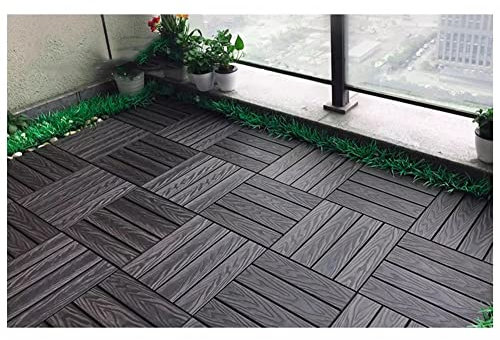 Interno Esterno Quadrato Plastica Legno Piastrelle per Pavimenti, Ad Incastro Pavimentazione per Balconi con Base, Lastre per Terrazze in Legno per Patio, Giardino, Piscina (Colore : Gray-B, Taglia