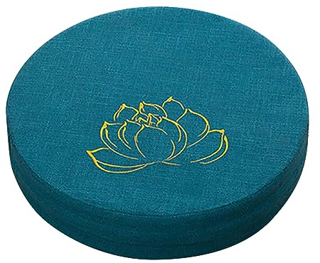 Coussin de Méditation Rond en Mousse Dure, Oreiller de Sol de Méditation, Oreillers de Yoga, Grands Oreillers, Coussins de Siège pour Tatami D'intérieur, Cheminée, Salon(lac bleu)