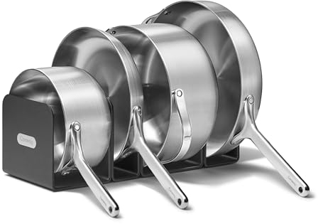 Caraway Stainless Steel Cookware Set – 12 Piece 5-Ply Stainless Steel Pots and Pans Set - Includes Fry, Sauce, Sauté Pan, Dutch Oven, and Space-Saving Storage - Non Toxic, PTFE & PFOA Free
