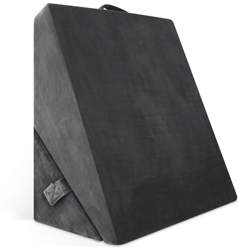 ELONEO Multifunktionales Keilkissen, Rückenkissen, Kniestütze, Beinstütze, Venenkissen für Couch und Sofa, Lesekissen, Größe W55 x H56 x L30. 5 cm, Schwarz