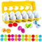 dellyy Spielzeug Eier, Montessori Eier Spielzeug, Ostergeschenke Kinder, Geometrische Montessori Lernspielzeug Farben und Formen, zu Weihnachten Geburtstagsparty Ostergeschenke (Form)