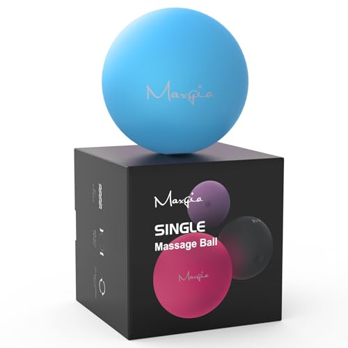 Maxgia Balle de massage électrique à vibration, balle de massage des fascias, pour le dos, la nuque, 5 modes pour soulager la douleur, la tension musculaire (bleu)