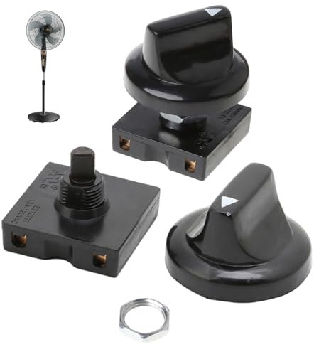 MOUNTTU Lot de 2 interrupteurs rotatifs de Remplacement à 4 Positions, ignifuges et Multi-usages, pour Ventilateur Plafond et radiateur