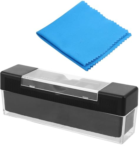 DOITOOL Spazzola Antistatica per Vinili con Setole Morbide per Pulizia Profonda Pulitore Giradischi per Dischi in Vinile e Puntine Include Panno Antistatico per Rimuovere Polvere e