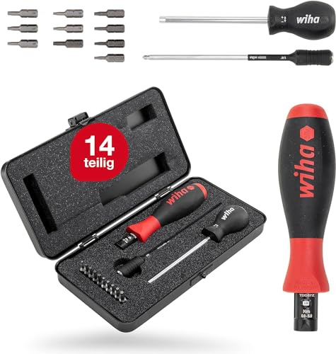 Wiha variabel einstellbare Drehmoment-Schraubendreher Set 0,8-5,0 Nm TorqueVario®-S TORX®, TORX PLUS® 14-tlg. in Box (34614)