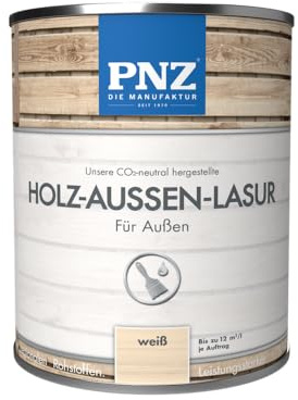 PNZ Holz-Außen-Lasur, Gebinde:2.5L, Farbe:weiß