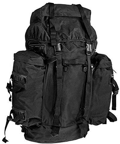 A. Blöchel Großer Bundeswehr Mountain Trekking Wander Rucksack 80+20 Liter (Schwarz)