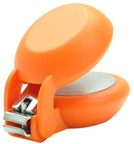 HARAC Special Needs Nail Clippers for Arthritic Hands, Senior and Kids, Adapted Nail Clipper for Fingernail and Thick Toenail, Made in Japan (Orange)