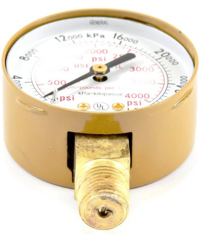 Forney 87727 Oxygen Gauge, High Pressure, 2-Inch-by-1/4-Inch NPT, 0-4000 PSI