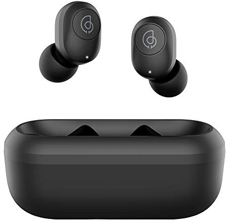 HAYLOU Écouteurs sans fil avec câble de charge intégré, GT2 Bluetooth 5.0 - Écouteurs stéréo HD portables avec 15 heures de lecture - 3,7 g (écouteur unique) - Bouton multifonctionnel - Connexion en