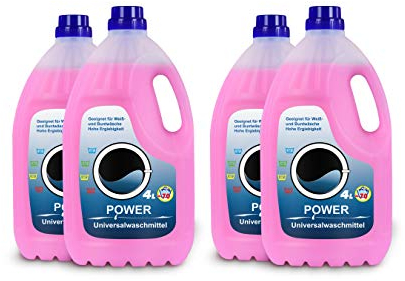 Power Universal Flüssig Waschmittel 4x4L │ Flüssigwaschmittel für Weiß- und Bunt- und Handwäsche │ Vollwaschmittel in der Großpackung │ geeignet für Color-Wäsche│ hohe Ergiebigkeit, ca. 280 Wäschen