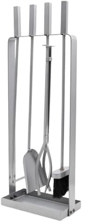 Marco Paul - Set di attrezzi moderni quadrati per camino, braciere a carbone, stile vintage, set di accessori per caminetto, 4 pezzi