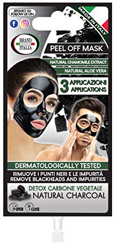 Maschera PEEL OFF purificante al CARBONE VEGETALE contro PUNTI NERI e imperfezioni - UNISEX - Charcoal Peel Off Mask - Brand Italia