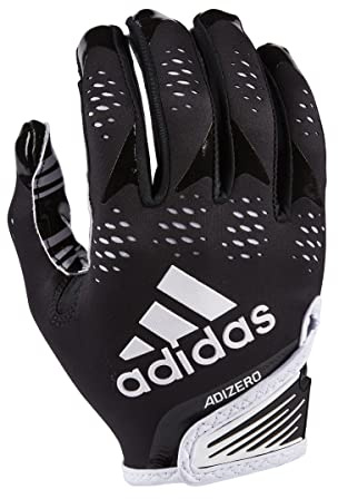 Adidas Adizero 12 Adult Football Receiver Gloves, Black/White, Medium